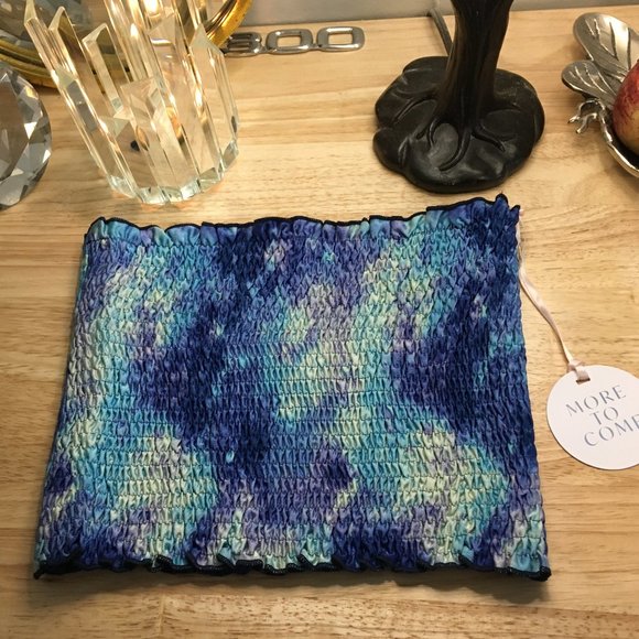 MORE TO COME Savannah Crop Top in Blue Multi Color Size Medium - Picture 5 of 6